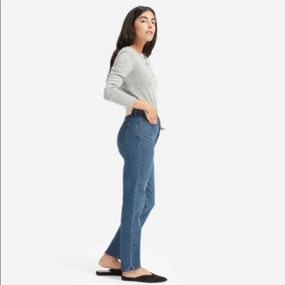 everlane high rise slim straight